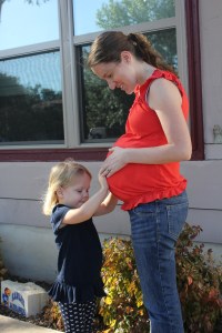 Our two growing girls - almost 36 weeks